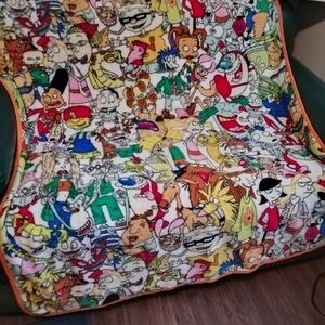 Nickelodeon Cartoon Character Fleece Blanket - Orange and Blue